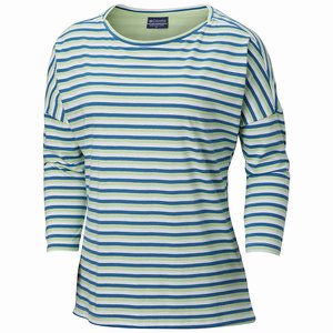 Columbia PFG Harborside™ 3/4 Sleeve Skjorta Dam LjusGröna/Blå (CPDEB3089)